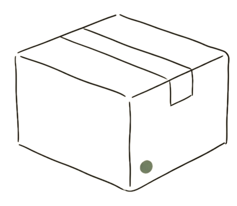 Icône dessinée à la main d'un carton de stock